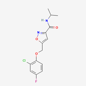molecular formula C14H14ClFN2O3 B4141458 5-[(2-chloro-4-fluorophenoxy)methyl]-N-isopropyl-3-isoxazolecarboxamide 