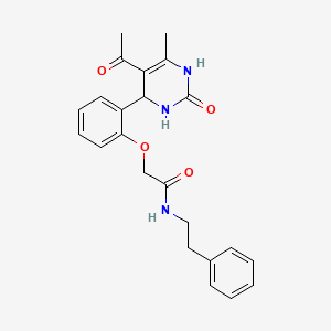 molecular formula C23H25N3O4 B4141463 2-[2-(5-acetyl-6-methyl-2-oxo-1,2,3,4-tetrahydro-4-pyrimidinyl)phenoxy]-N-(2-phenylethyl)acetamide 