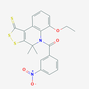 6-ethoxy-5-{3-nitrobenzoyl}-4,4-dimethyl-4,5-dihydro-1H-[1,2]dithiolo[3,4-c]quinoline-1-thione