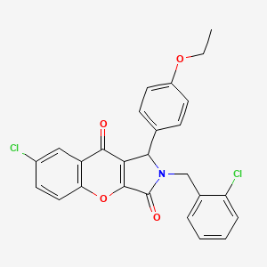 molecular formula C26H19Cl2NO4 B4141472 7-chloro-2-(2-chlorobenzyl)-1-(4-ethoxyphenyl)-1,2-dihydrochromeno[2,3-c]pyrrole-3,9-dione 