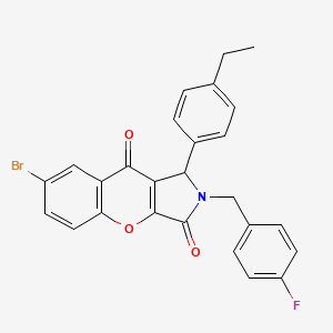 molecular formula C26H19BrFNO3 B4141479 7-bromo-1-(4-ethylphenyl)-2-(4-fluorobenzyl)-1,2-dihydrochromeno[2,3-c]pyrrole-3,9-dione 