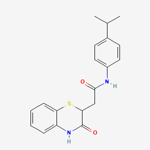 molecular formula C19H20N2O2S B4141485 N-(4-isopropylphenyl)-2-(3-oxo-3,4-dihydro-2H-1,4-benzothiazin-2-yl)acetamide 
