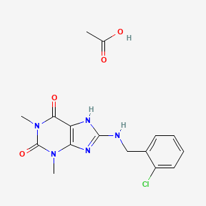 molecular formula C16H18ClN5O4 B4141491 8-[(2-chlorobenzyl)amino]-1,3-dimethyl-3,7-dihydro-1H-purine-2,6-dione acetate 
