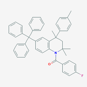 molecular formula C45H40FNO B414151 1-(4-Fluorobenzoyl)-2,2,4-trimethyl-4-(4-methylphenyl)-6-trityl-1,2,3,4-tetrahydroquinoline 