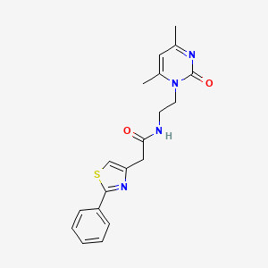 molecular formula C19H20N4O2S B4141542 N-[2-(4,6-dimethyl-2-oxopyrimidin-1(2H)-yl)ethyl]-2-(2-phenyl-1,3-thiazol-4-yl)acetamide 