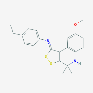 molecular formula C21H22N2OS2 B414155 N-(4-ethylphenyl)-8-methoxy-4,4-dimethyl-5H-dithiolo[3,4-c]quinolin-1-imine CAS No. 331254-80-9