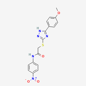 molecular formula C17H15N5O4S B4141550 2-{[5-(4-methoxyphenyl)-4H-1,2,4-triazol-3-yl]thio}-N-(4-nitrophenyl)acetamide 