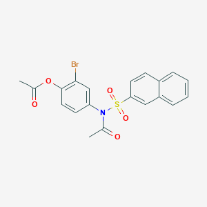 molecular formula C20H16BrNO5S B414156 4-[Acetyl(2-naphthylsulfonyl)amino]-2-bromophenyl acetate 