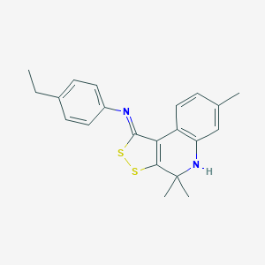 molecular formula C21H22N2S2 B414157 N-(4-ethylphenyl)-4,4,7-trimethyl-5H-dithiolo[3,4-c]quinolin-1-imine CAS No. 331661-15-5