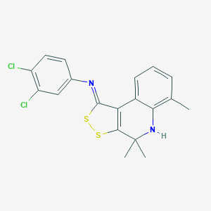 molecular formula C19H16Cl2N2S2 B414158 3,4-dichloro-N-[(1Z)-4,4,6-trimethyl-4,5-dihydro-1H-[1,2]dithiolo[3,4-c]quinolin-1-ylidene]aniline CAS No. 331661-24-6