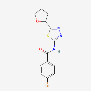 molecular formula C13H12BrN3O2S B4141595 4-bromo-N-[5-(tetrahydro-2-furanyl)-1,3,4-thiadiazol-2-yl]benzamide 