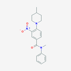 molecular formula C20H23N3O3 B4141606 N-methyl-4-(4-methyl-1-piperidinyl)-3-nitro-N-phenylbenzamide 