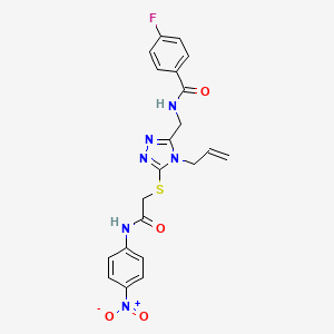 molecular formula C21H19FN6O4S B4141619 N-{[4-allyl-5-({2-[(4-nitrophenyl)amino]-2-oxoethyl}thio)-4H-1,2,4-triazol-3-yl]methyl}-4-fluorobenzamide 