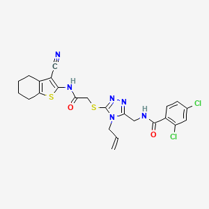 molecular formula C24H22Cl2N6O2S2 B4141620 N-{[4-allyl-5-({2-[(3-cyano-4,5,6,7-tetrahydro-1-benzothien-2-yl)amino]-2-oxoethyl}thio)-4H-1,2,4-triazol-3-yl]methyl}-2,4-dichlorobenzamide 