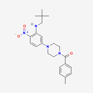 molecular formula C23H30N4O3 B4141643 (2,2-dimethylpropyl){5-[4-(4-methylbenzoyl)-1-piperazinyl]-2-nitrophenyl}amine 