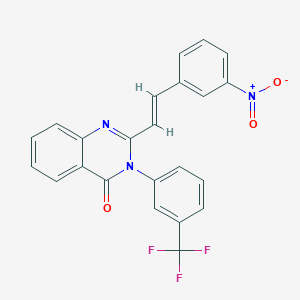molecular formula C23H14F3N3O3 B414165 2-[(E)-2-(3-nitrophenyl)ethenyl]-3-[3-(trifluoromethyl)phenyl]quinazolin-4(3H)-one 