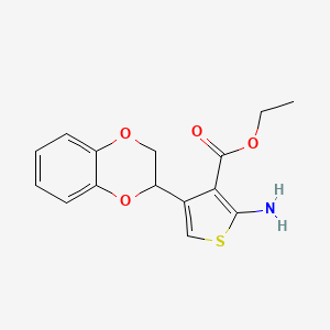 molecular formula C15H15NO4S B4141657 ethyl 2-amino-4-(2,3-dihydro-1,4-benzodioxin-2-yl)-3-thiophenecarboxylate 