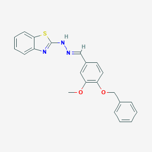 molecular formula C22H19N3O2S B414166 4-(Benzyloxy)-3-methoxybenzaldehyde 1,3-benzothiazol-2-ylhydrazone 