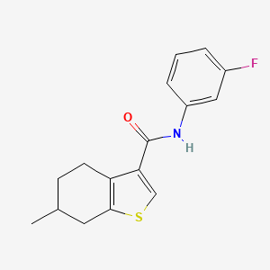 molecular formula C16H16FNOS B4141664 N-(3-fluorophenyl)-6-methyl-4,5,6,7-tetrahydro-1-benzothiophene-3-carboxamide 
