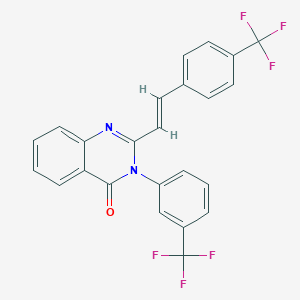 molecular formula C24H14F6N2O B414167 3-[3-(trifluoromethyl)phenyl]-2-{2-[4-(trifluoromethyl)phenyl]vinyl}-4(3H)-quinazolinone 
