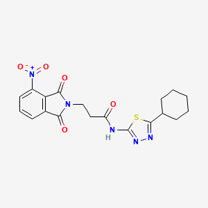 molecular formula C19H19N5O5S B4141674 N-(5-cyclohexyl-1,3,4-thiadiazol-2-yl)-3-(4-nitro-1,3-dioxo-1,3-dihydro-2H-isoindol-2-yl)propanamide 