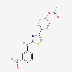 molecular formula C17H13N3O4S B4141686 4-{2-[(3-nitrophenyl)amino]-1,3-thiazol-4-yl}phenyl acetate 