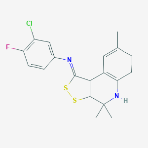 molecular formula C19H16ClFN2S2 B414169 N-(3-chloro-4-fluorophenyl)-4,4,8-trimethyl-5H-dithiolo[3,4-c]quinolin-1-imine CAS No. 331661-34-8