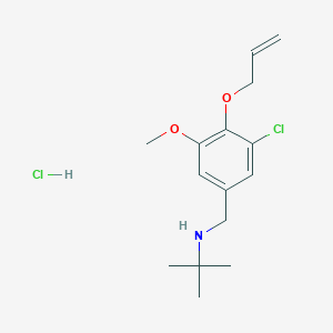molecular formula C15H23Cl2NO2 B4141698 N-[4-(allyloxy)-3-chloro-5-methoxybenzyl]-2-methyl-2-propanamine hydrochloride 