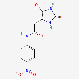 molecular formula C11H10N4O5 B4141700 2-(2,5-dioxo-4-imidazolidinyl)-N-(4-nitrophenyl)acetamide 