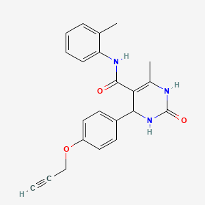 molecular formula C22H21N3O3 B4141705 6-methyl-N-(2-methylphenyl)-2-oxo-4-[4-(2-propyn-1-yloxy)phenyl]-1,2,3,4-tetrahydro-5-pyrimidinecarboxamide 