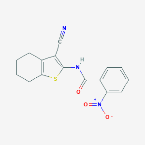 molecular formula C16H13N3O3S B414173 N-(3-cyano-4,5,6,7-tetrahydro-1-benzothien-2-yl)-2-nitrobenzamide 