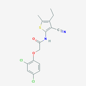 molecular formula C16H14Cl2N2O2S B414174 N-(3-cyano-4-ethyl-5-methylthiophen-2-yl)-2-(2,4-dichlorophenoxy)acetamide 