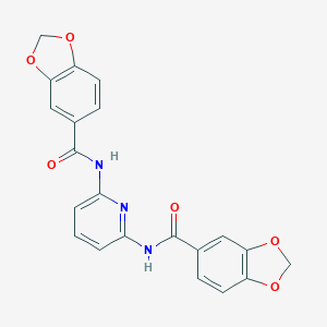 molecular formula C21H15N3O6 B414175 N-{6-[(1,3-benzodioxol-5-ylcarbonyl)amino]-2-pyridinyl}-1,3-benzodioxole-5-carboxamide 