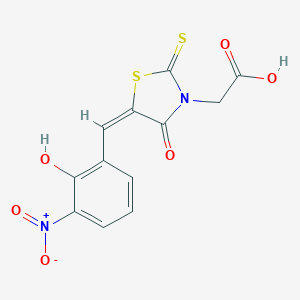 molecular formula C12H8N2O6S2 B414177 [5-(2-Hydroxy-3-nitro-benzylidene)-4-oxo-2-thioxo-thiazolidin-3-yl]-acetic acid 