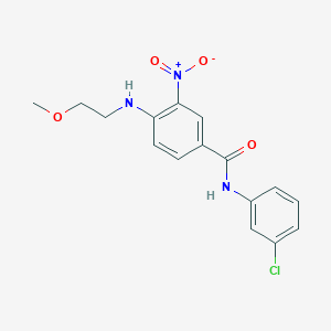 molecular formula C16H16ClN3O4 B4141796 N-(3-chlorophenyl)-4-[(2-methoxyethyl)amino]-3-nitrobenzamide 