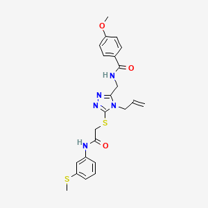 molecular formula C23H25N5O3S2 B4141835 N-({4-allyl-5-[(2-{[3-(methylthio)phenyl]amino}-2-oxoethyl)thio]-4H-1,2,4-triazol-3-yl}methyl)-4-methoxybenzamide 