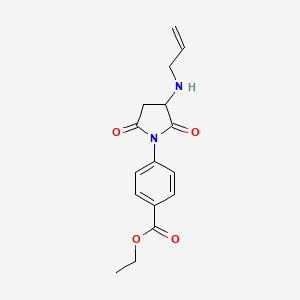 molecular formula C16H18N2O4 B4141836 ethyl 4-[3-(allylamino)-2,5-dioxo-1-pyrrolidinyl]benzoate 
