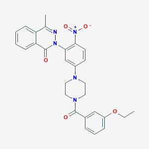 molecular formula C28H27N5O5 B4141843 2-{5-[4-(3-ethoxybenzoyl)-1-piperazinyl]-2-nitrophenyl}-4-methyl-1(2H)-phthalazinone 