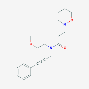 N-(2-methoxyethyl)-3-(1,2-oxazinan-2-yl)-N-(3-phenylprop-2-yn-1-yl)propanamide