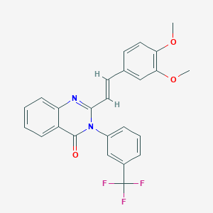 molecular formula C25H19F3N2O3 B414186 2-[2-(3,4-dimethoxyphenyl)vinyl]-3-[3-(trifluoromethyl)phenyl]-4(3H)-quinazolinone 