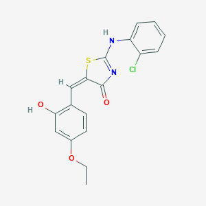 molecular formula C18H15ClN2O3S B414187 (5E)-2-(2-chloroanilino)-5-[(4-ethoxy-2-hydroxyphenyl)methylidene]-1,3-thiazol-4-one 