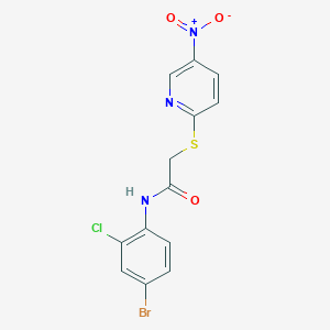 molecular formula C13H9BrClN3O3S B4141871 N-(4-bromo-2-chlorophenyl)-2-[(5-nitro-2-pyridinyl)thio]acetamide 