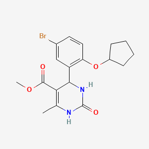 molecular formula C18H21BrN2O4 B4141886 methyl 4-[5-bromo-2-(cyclopentyloxy)phenyl]-6-methyl-2-oxo-1,2,3,4-tetrahydro-5-pyrimidinecarboxylate 