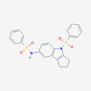 molecular formula C23H20N2O4S2 B414190 N-[4-(benzenesulfonyl)-2,3-dihydro-1H-cyclopenta[b]indol-7-yl]benzenesulfonamide 