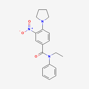 molecular formula C19H21N3O3 B4141910 N-ethyl-3-nitro-N-phenyl-4-(1-pyrrolidinyl)benzamide 