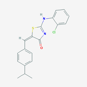 (5E)-2-(2-chloroanilino)-5-[(4-propan-2-ylphenyl)methylidene]-1,3-thiazol-4-one