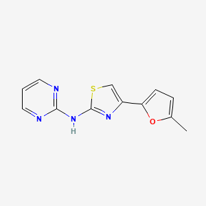 molecular formula C12H10N4OS B4141920 N-[4-(5-methyl-2-furyl)-1,3-thiazol-2-yl]-2-pyrimidinamine 