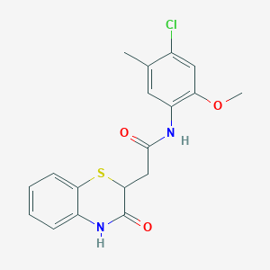 molecular formula C18H17ClN2O3S B4141922 N-(4-chloro-2-methoxy-5-methylphenyl)-2-(3-oxo-3,4-dihydro-2H-1,4-benzothiazin-2-yl)acetamide 