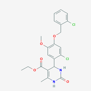 molecular formula C22H22Cl2N2O5 B4141925 ethyl 4-{2-chloro-4-[(2-chlorobenzyl)oxy]-5-methoxyphenyl}-6-methyl-2-oxo-1,2,3,4-tetrahydro-5-pyrimidinecarboxylate 