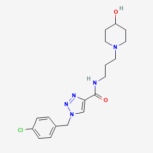 molecular formula C18H24ClN5O2 B4141927 1-(4-chlorobenzyl)-N-[3-(4-hydroxy-1-piperidinyl)propyl]-1H-1,2,3-triazole-4-carboxamide 